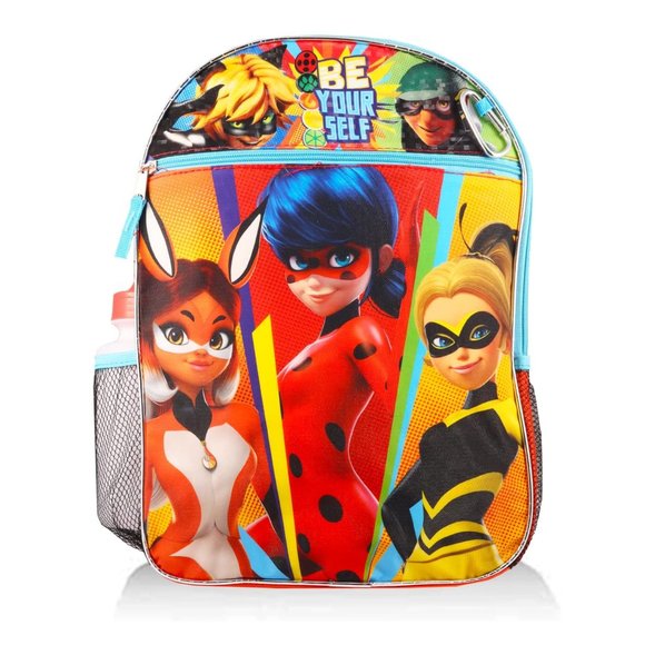 Miraculous Ladybug 5pc Backpack Set Lunch Box Girls School Bag Case Bottle 16" - Picture 2 of 9